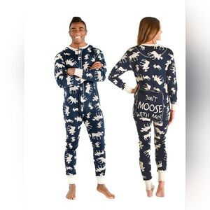 Lazy One Navy and Cream Onesie